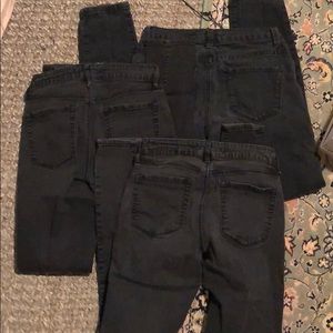3 pairs black skinnies
